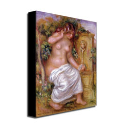 Pierre Renoir 'The Bather At The Fountain' Canvas Wall Art 35 X 47