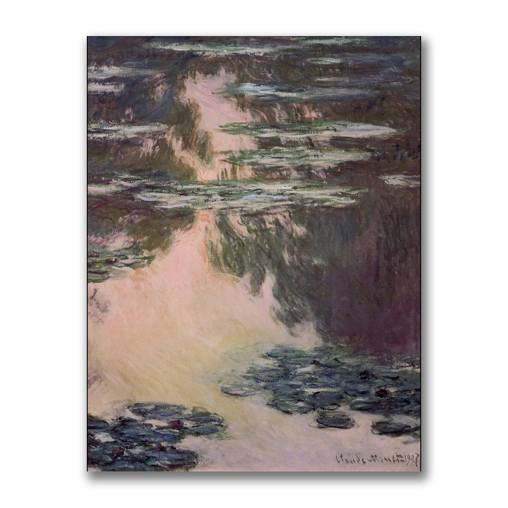 Claude Monet 'Waterlilies With Weeping Willows' Canvas Wall Art 35 X 47