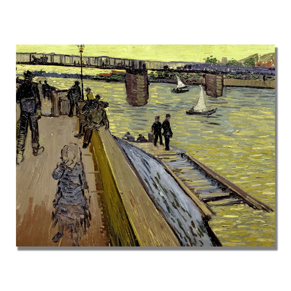 Vincent Van Gogh 'Le Pont De Trinquetaille' Canvas Wall Art 35 X 47