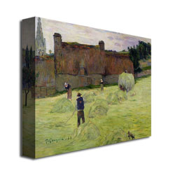 Paul Gauguin 'Haymaking In Brittany' Canvas Wall Art 35 X 47