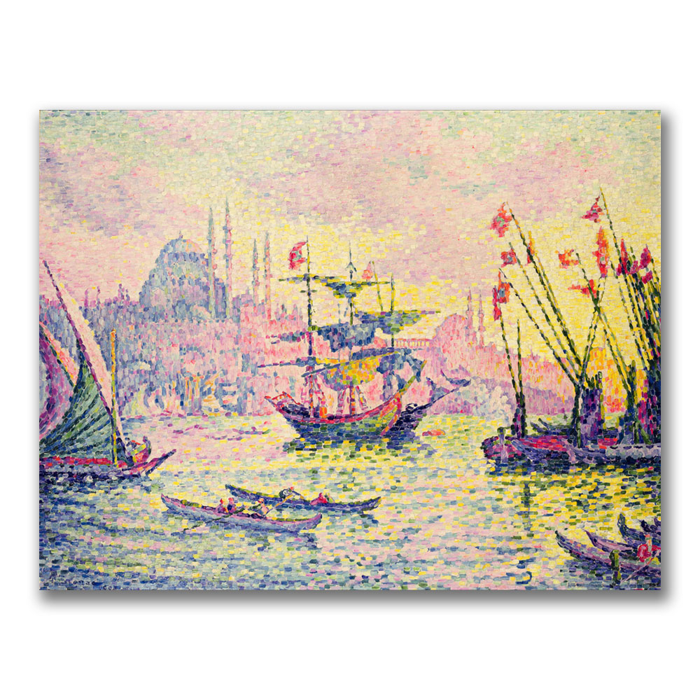 Paul Signac 'View Of Constantinople' Canvas Wall Art 35 X 47