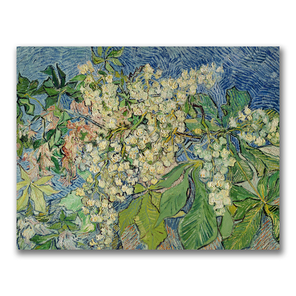 Vincent Van Gogh 'Blossoming Chesnut Branches' Canvas Wall Art 35 X 47