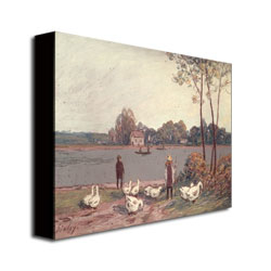 Alfred Sisley 'On The Banks Of The Loing' Canvas Wall Art 35 X 47