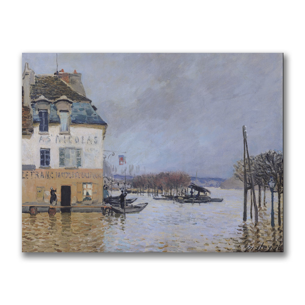 Alfred Sisley 'The Flood At Port Marly' Canvas Wall Art 35 X 47