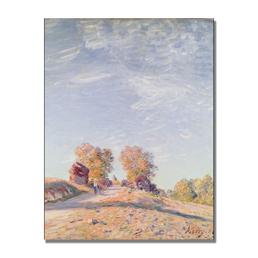 Alfred Sisley 'Uphill Road In Sunshine' Canvas Wall Art 35 X 47