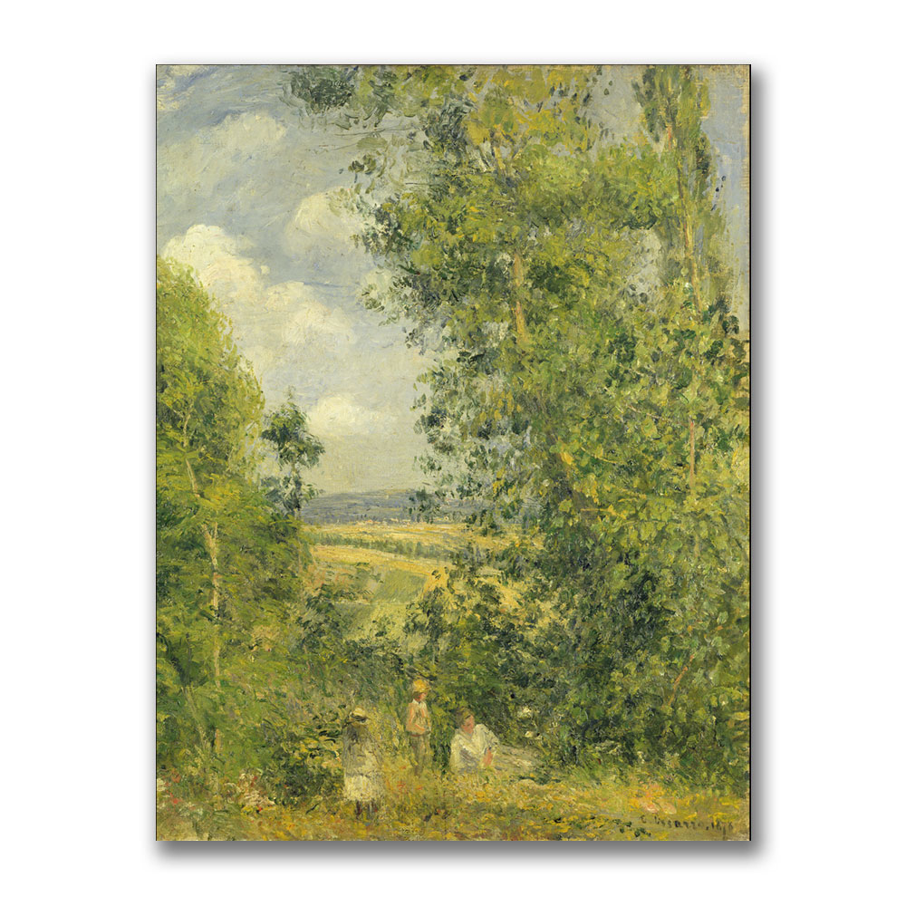 Camille Pissaro A Rest In The Meadow' Canvas Wall Art 35 X 47