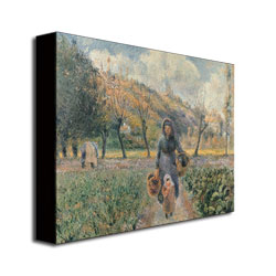 Camille Pissaro 'In The Garden' Canvas Wall Art 35 X 47