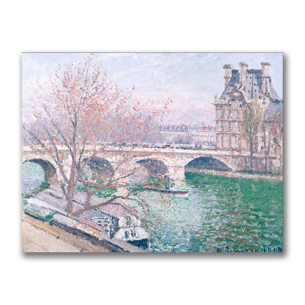 Camille Pissaro 'The Pont-Royal And The Pavillo' Canvas Wall Art 35 X 47