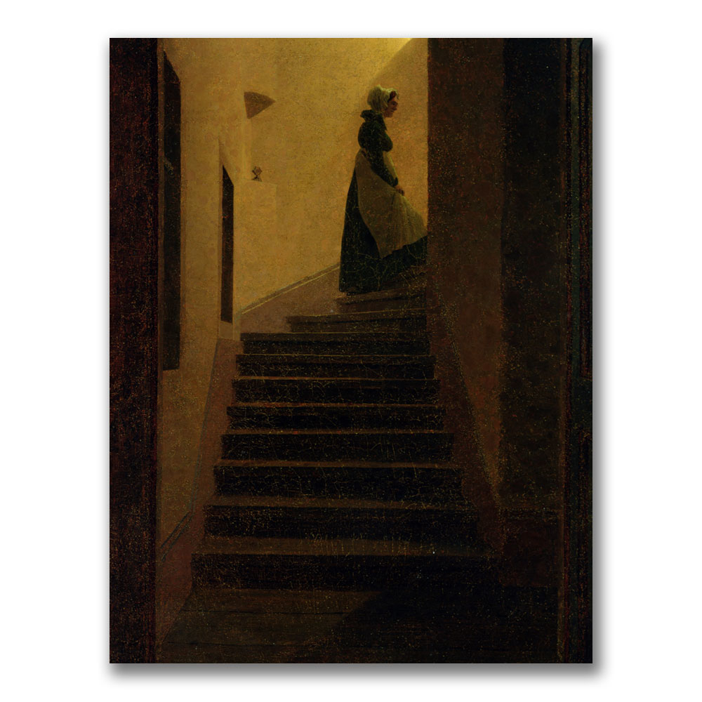 Caspar Friedrich 'Caroline On The Stairs' Canvas Wall Art 35 X 47