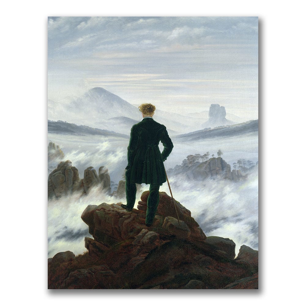 Caspar Friedrich 'The Wanderer Above The Fog' Canvas Wall Art 35 X 47