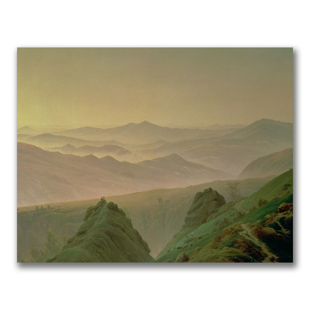 Caspar David Friedrich 'Morning In The Mountain' Canvas Wall Art 35 X 47