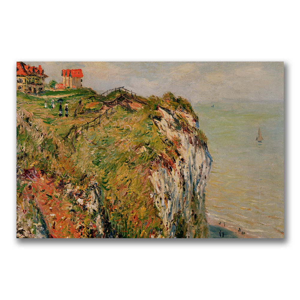 Claude Monet 'Cliff At Dieppe 1882' Canvas Wall Art 35 X 47