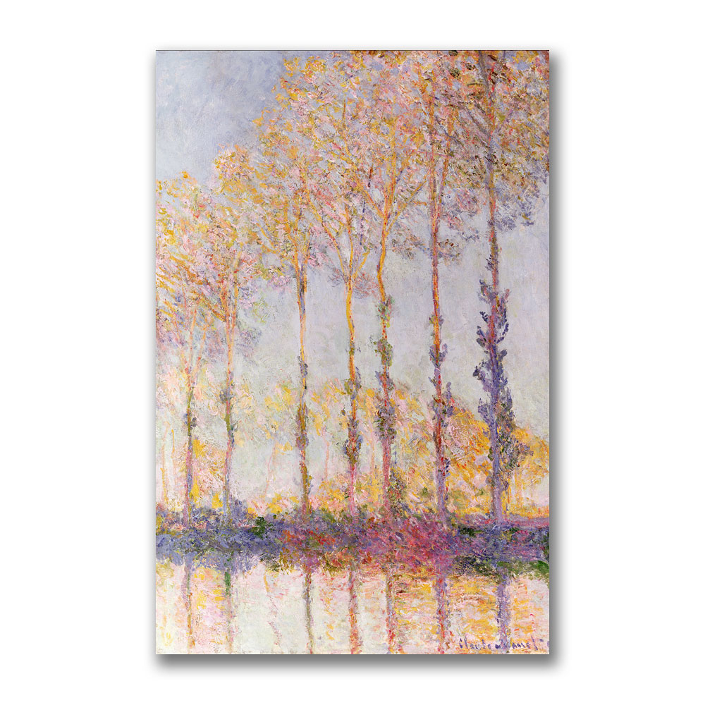 Claude Monet 'Poplars On The Banks Of The Epte' Canvas Wall Art 35 X 47