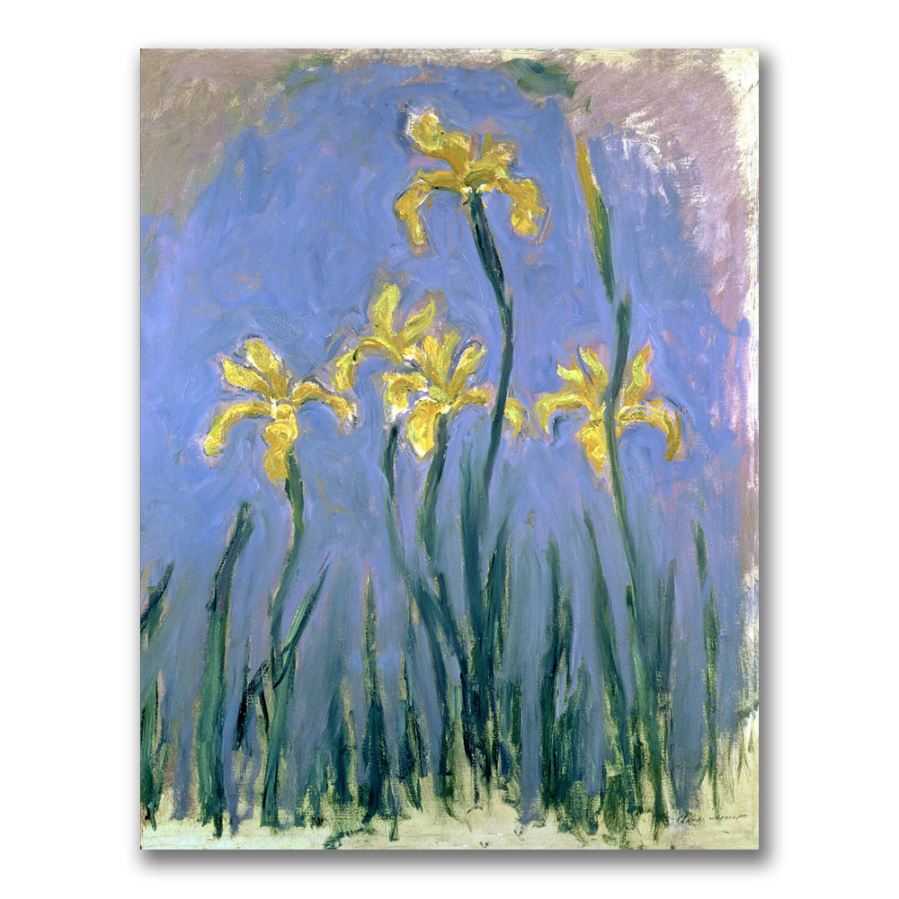 Claude Monet 'The Yellow Irises 1918-25' Canvas Wall Art 35 X 47
