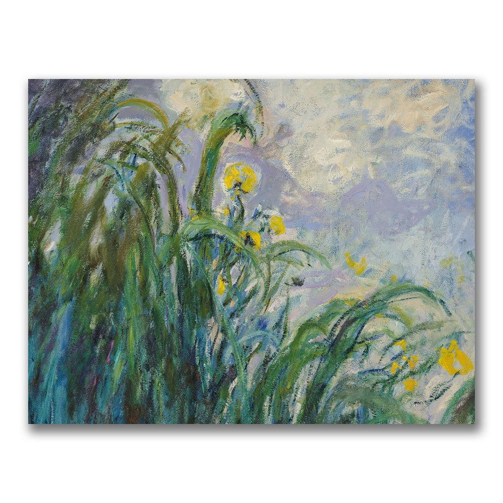 Claude Monet 'The Yellow Iris' Canvas Wall Art 35 X 47