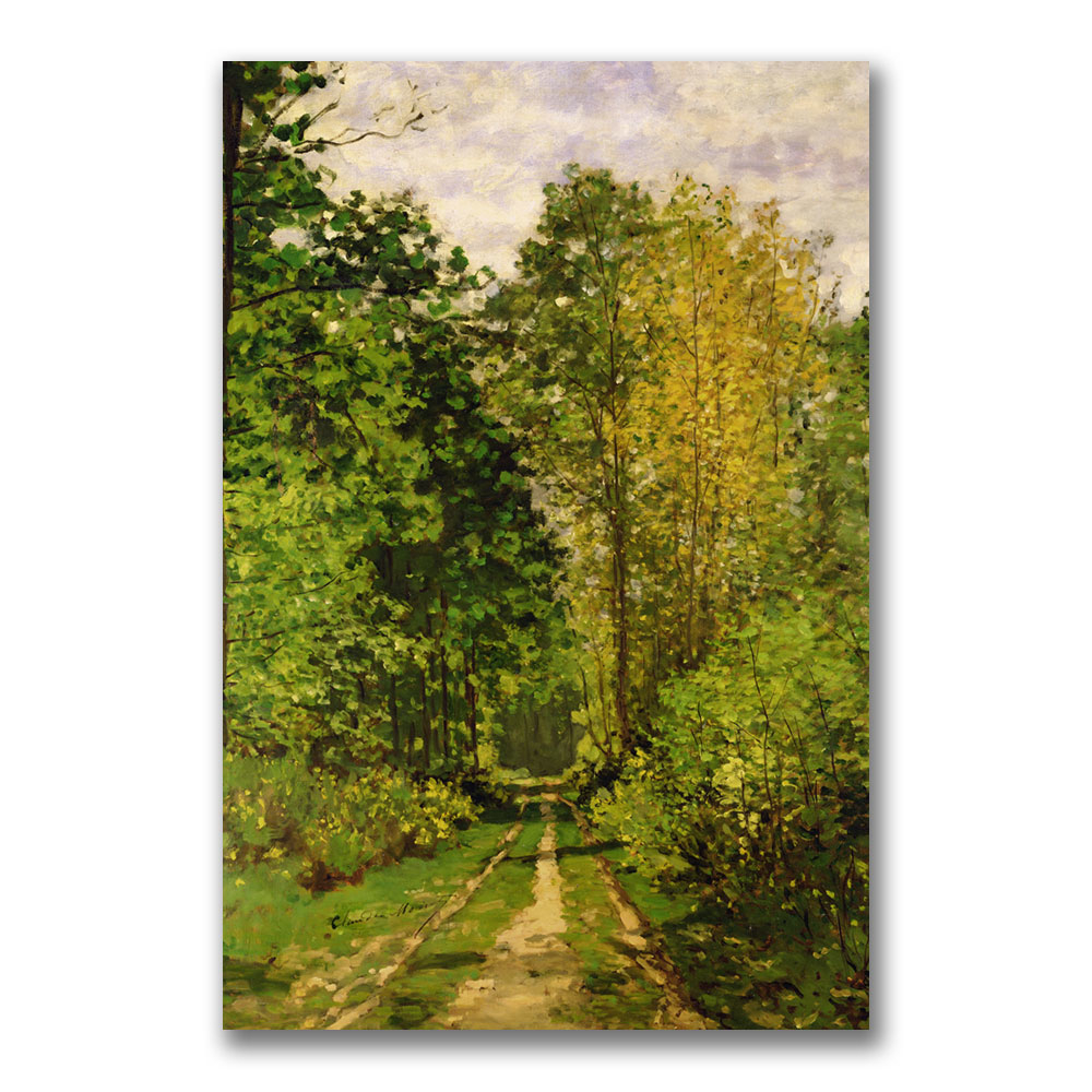 Claude Monet 'Wooded Path 1865' Canvas Wall Art 35 X 47