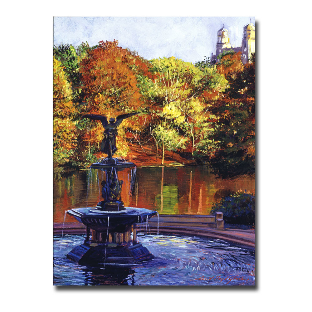 David Lloyd Glover 'Fountain At Central Park' Canvas Wall Art 35 X 47