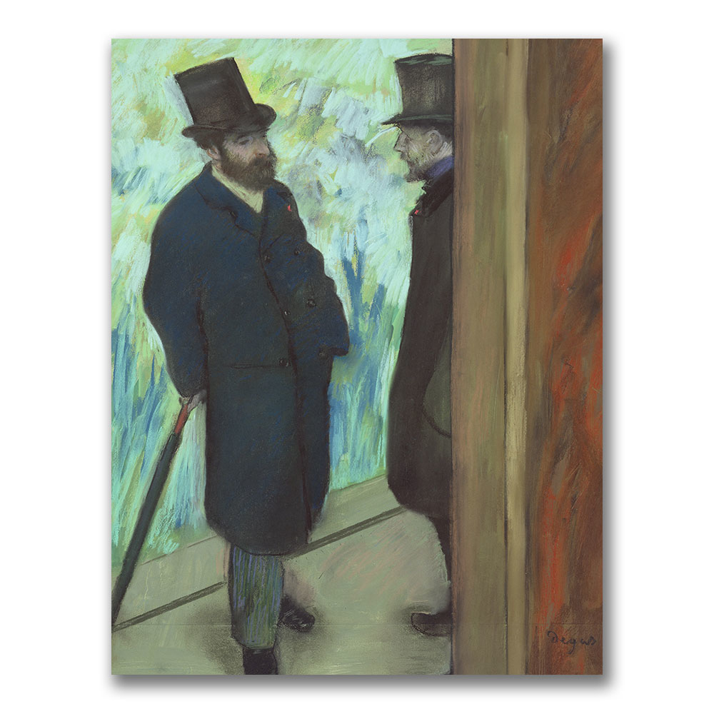 Edgar Degas 'Friends At The Theatre' Canvas Wall Art 35 X 47