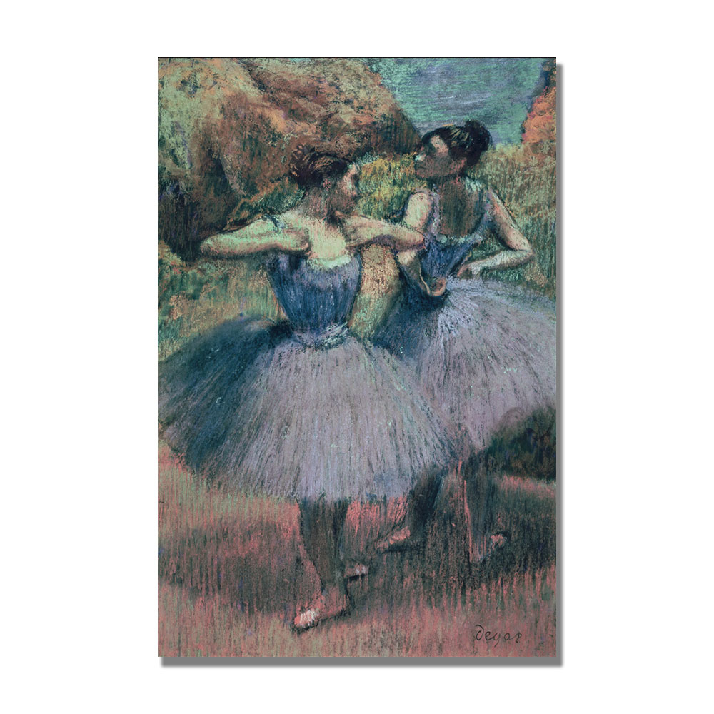 Edgar Degas 'Dancers In Violet' Canvas Wall Art 35 X 47