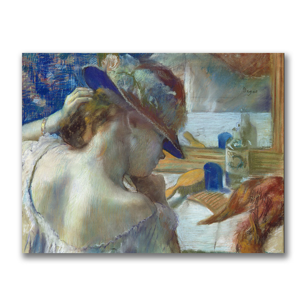 Edgar Degas 'In Front Of The Mirror' Canvas Wall Art 35 X 47