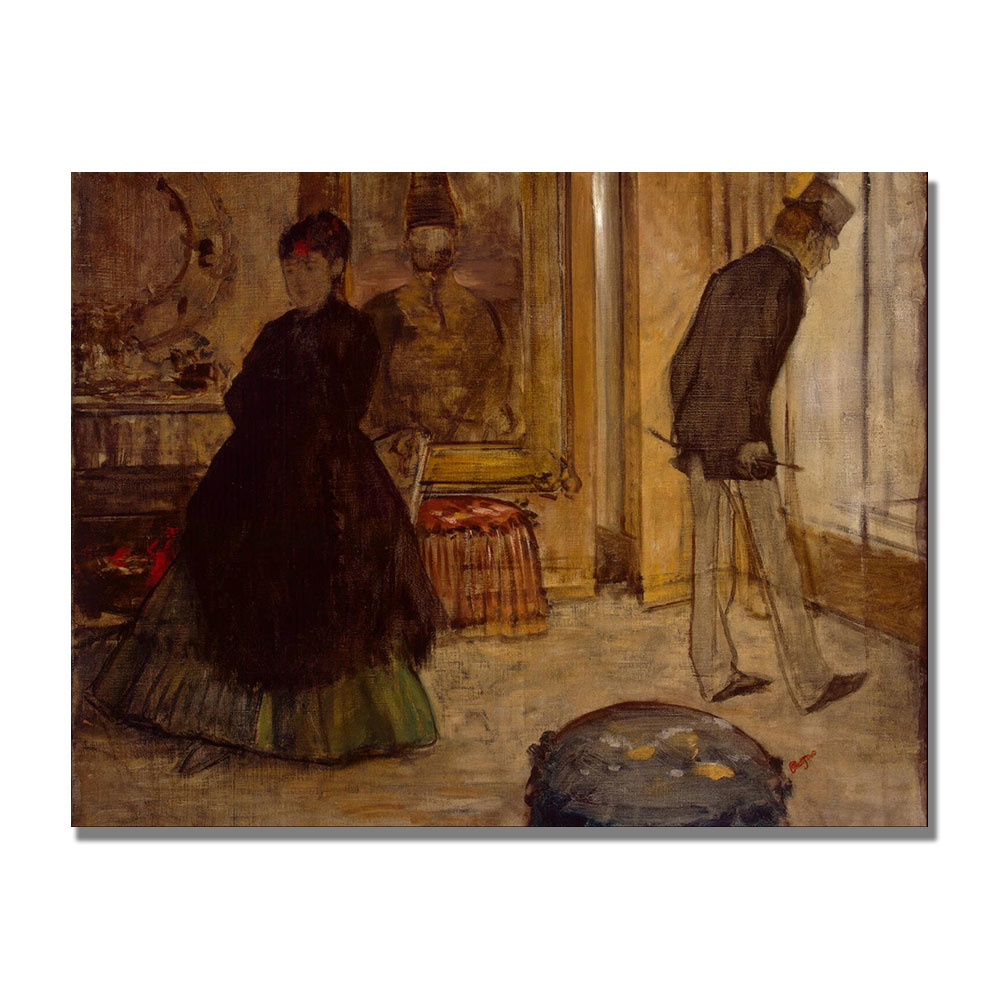 Edgar Degas 'Interior With Two Figures' Canvas Wall Art 35 X 47