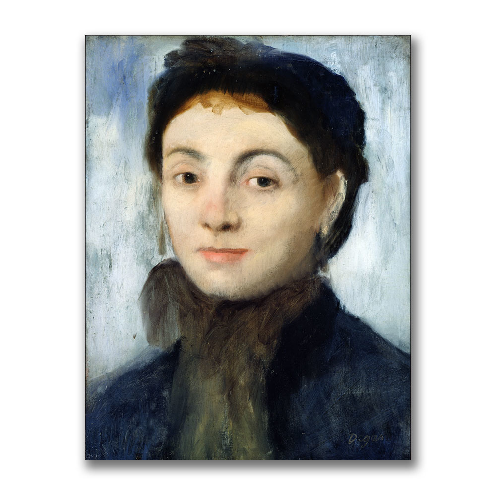 Edgar Degas 'Portrait Of Josephine Gaujelin' Canvas Wall Art 35 X 47