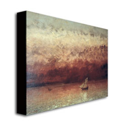 Gustave Courbet 'Lake Leman With Setting Sun' Canvas Wall Art 35 X 47