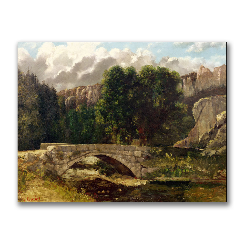 Gustave Courbet 'The Pont De Fleurie' Canvas Wall Art 35 X 47