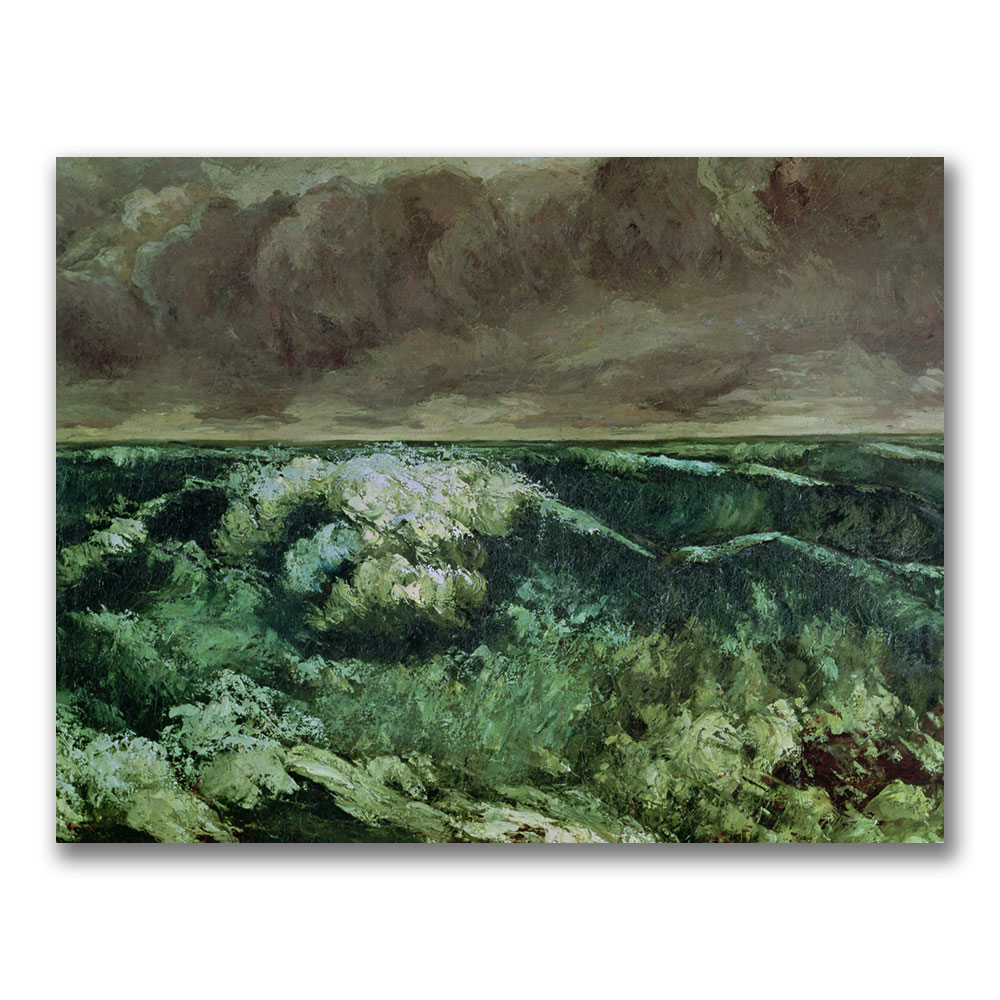 Gustave Courbet 'the Wave After 1870' Canvas Wall Art 35 X 47