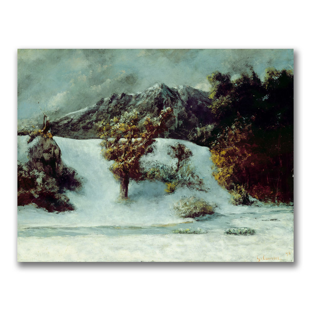 Gustave Courbet 'Winter Landscape' Canvas Wall Art 35 X 47