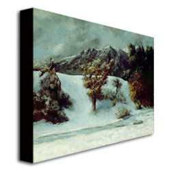 Gustave Courbet 'Winter Landscape' Canvas Wall Art 35 X 47