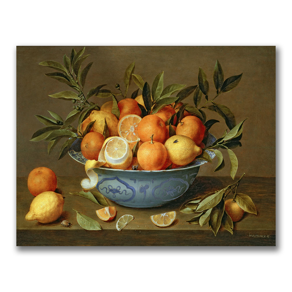 Jacob Van Hulsdonck 'Still Life With Oranges' Canvas Wall Art 35 X 47
