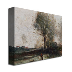 Jean Baptiste Corot 'Morning In The Field' Canvas Wall Art 35 X 47