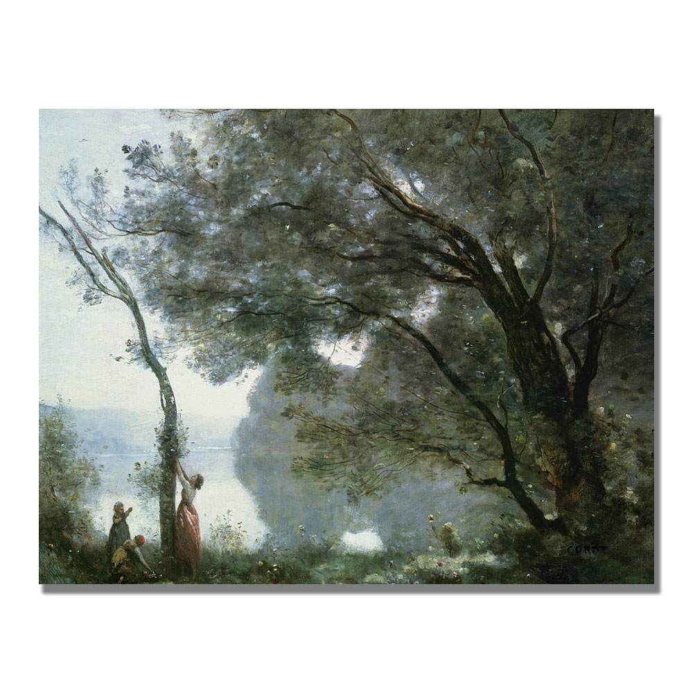 Jean Baptiste Corot 'Souvenir Of Montefontaine' Canvas Wall Art 35 X 47