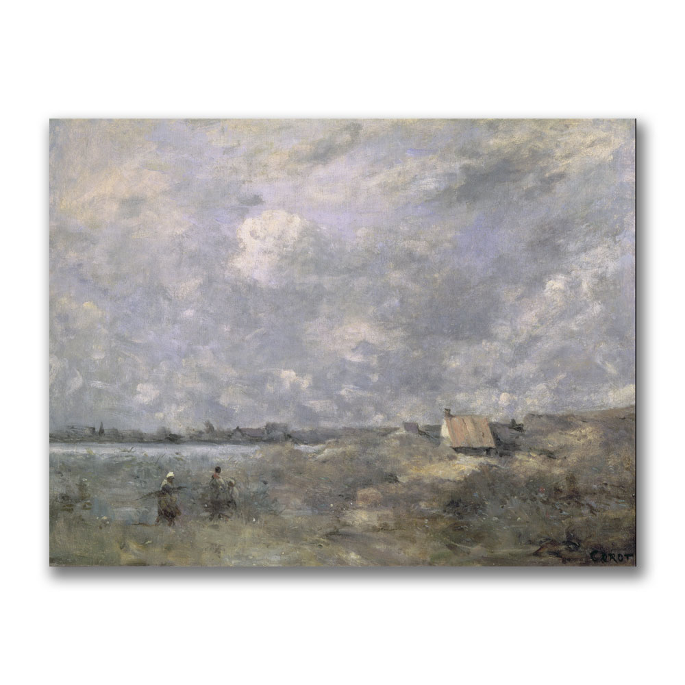Jean Baptiste Corot 'Stormy Weather' Canvas Wall Art 35 X 47