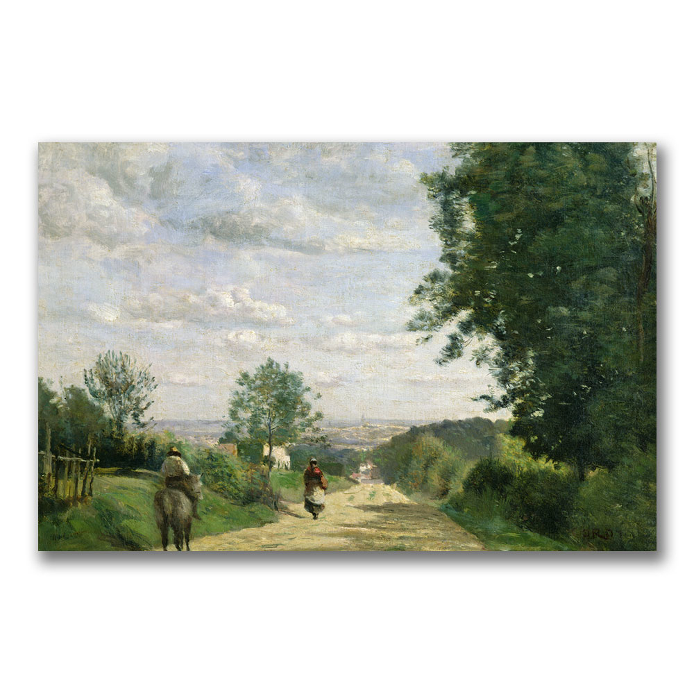 Jean Baptiste Corot 'The Road To Sevres' Canvas Wall Art 35 X 47
