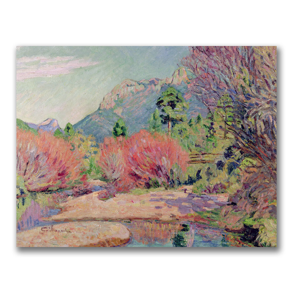 Jean Baptiste Guillamin 'The Banks Of The Sedelle' Canvas Wall Art 35 X 47