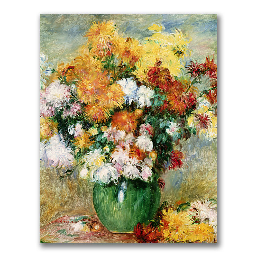 Pierre Renoir 'Bouquet Of Chrysanthemums' Canvas Wall Art 35 X 47