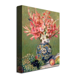 Pierre Renoir 'Still Life Of Fruit And Flowers' Canvas Wall Art 35 X 47