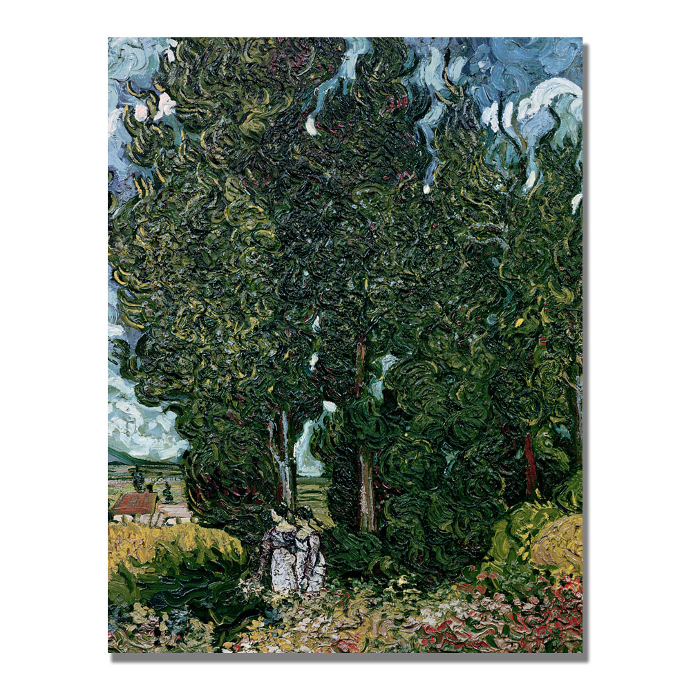 Vincent Van Gogh 'The Cypresses' Canvas Wall Art 35 X 47