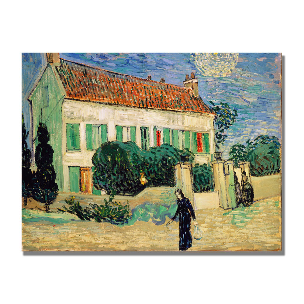 Vincent Van Gogh 'White House At Night' Canvas Wall Art 35 X 47