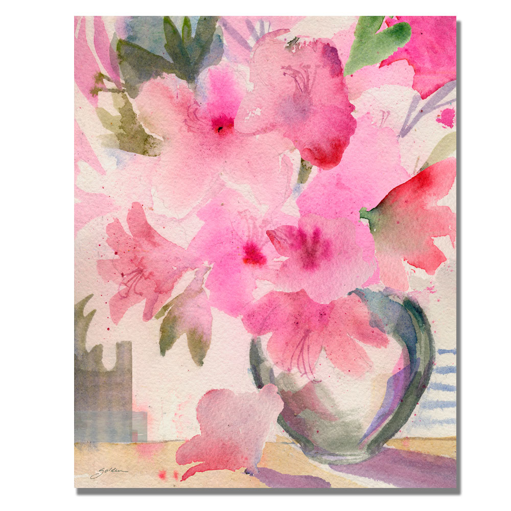Shelia Golden 'Pink Azaleas' Canvas Wall Art 35 X 47