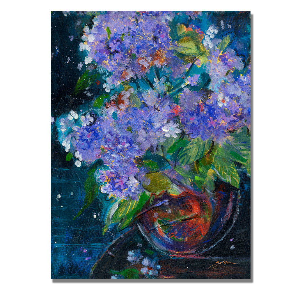 Shelia Golden 'Bouquet In Violet' Canvas Wall Art 35 X 47