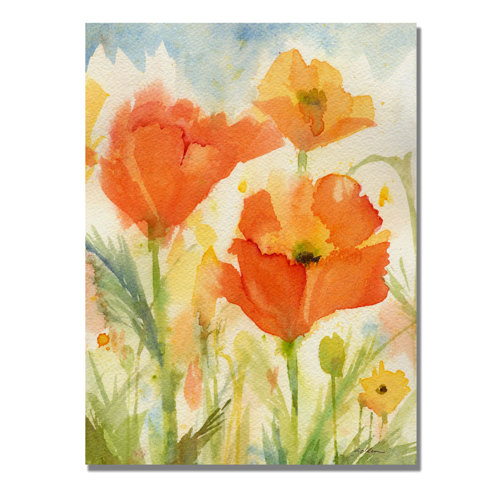 Shelia Golden 'Field Of Poppies' Canvas Wall Art 35 X 47