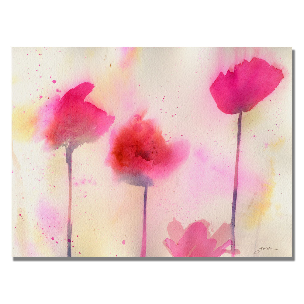 Shelia Golden 'Pink Poppy Dreams' Canvas Wall Art 35 X 47