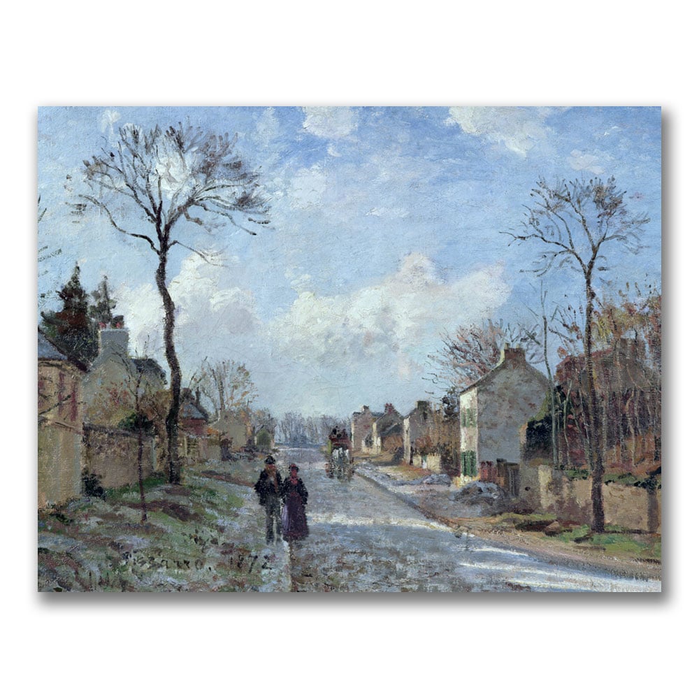 Camille Pissaro 'The Road To Louveciennes' Canvas Wall Art 35 X 47 Inches