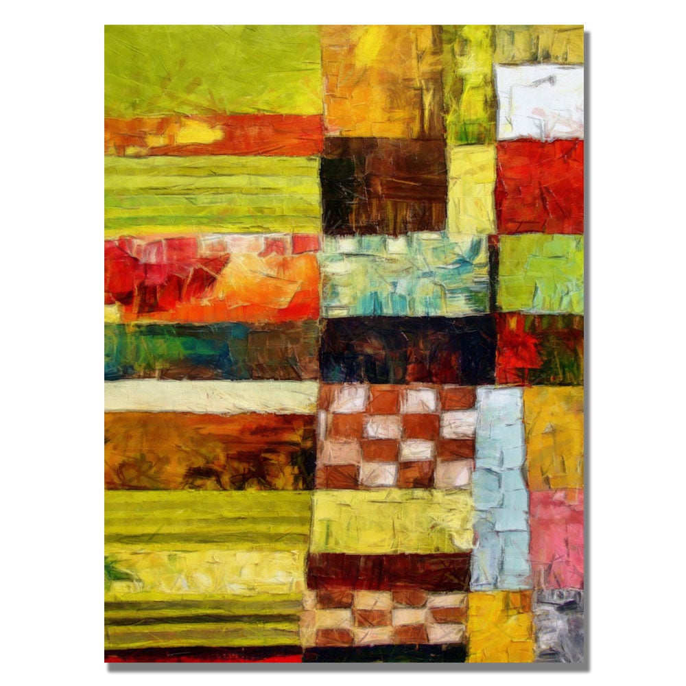Michelle Calkins 'Checkers And Stripes' Canvas Wall Art 35 X 47