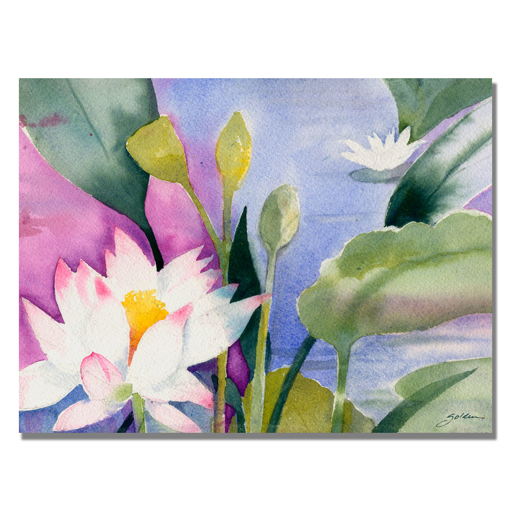 Shelia Golden 'Lotus Pond' Canvas Wall Art 35 X 47