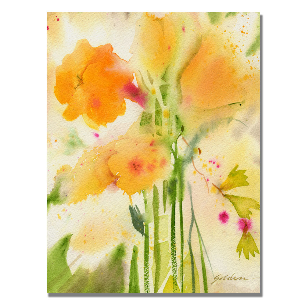 Shelia Golden 'Orange Flowers' Canvas Wall Art 35 X 47
