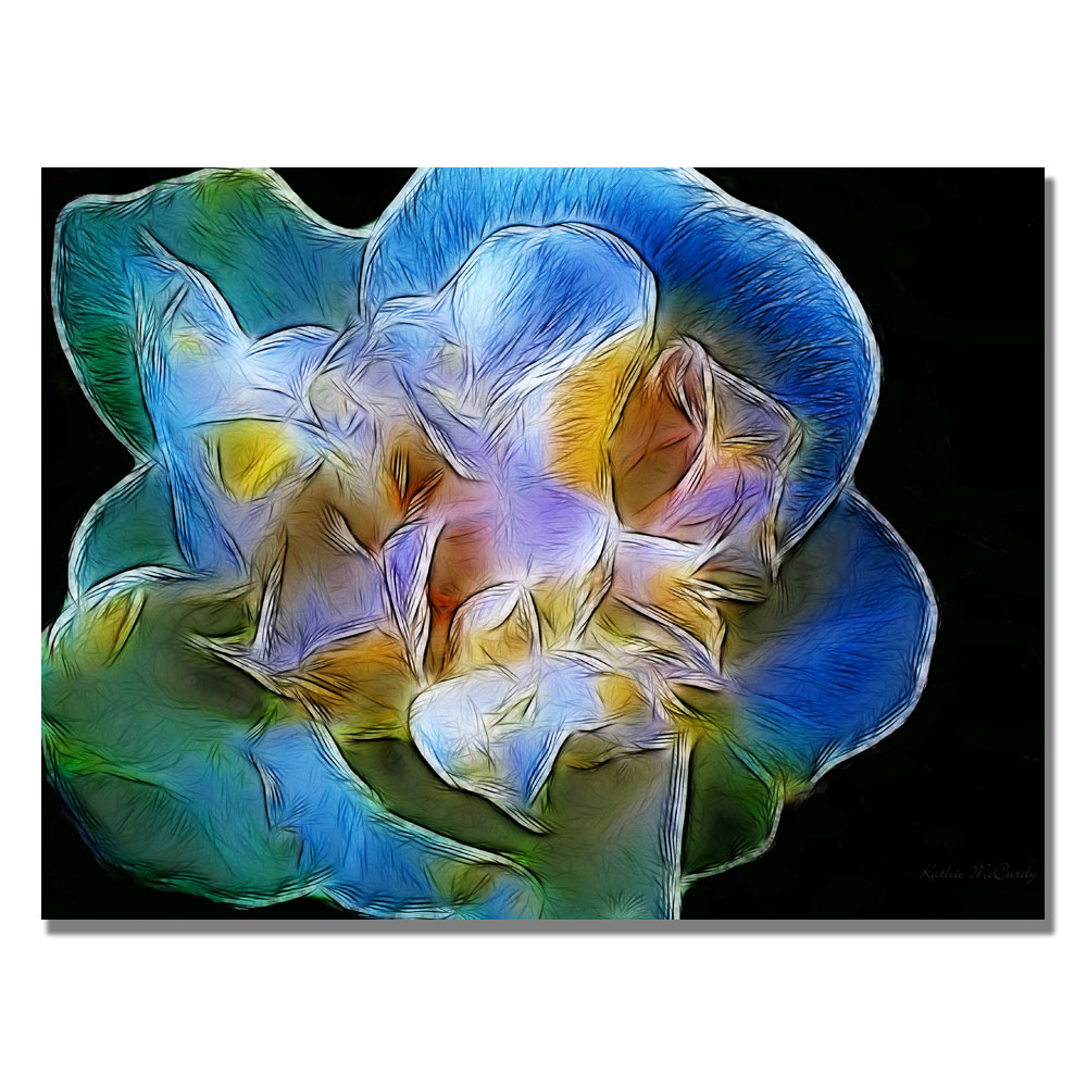 Kathie McCurdy 'Big Blue Flower' Canvas Wall Art 35 X 47